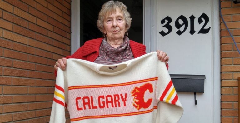Meet the tiny Calgary Flames fan, big enough to cheer for the Edmonton Oilers