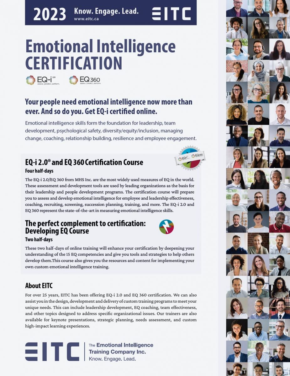 Brochure cover for the 2023 certification course with EITC.