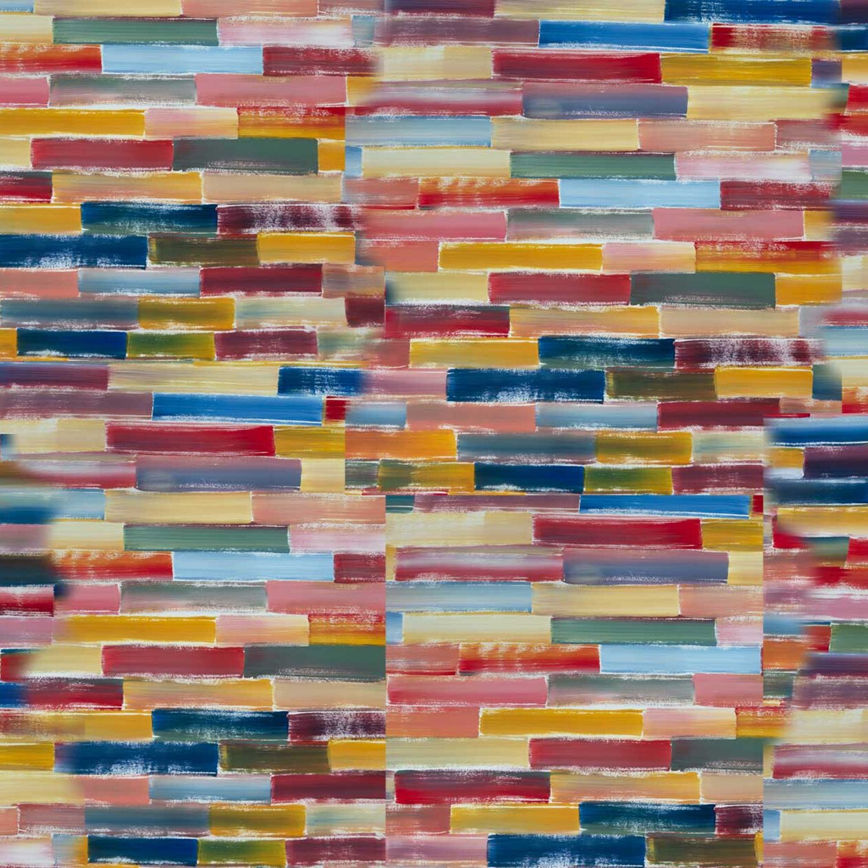 An image of a multicolored tiled wall.